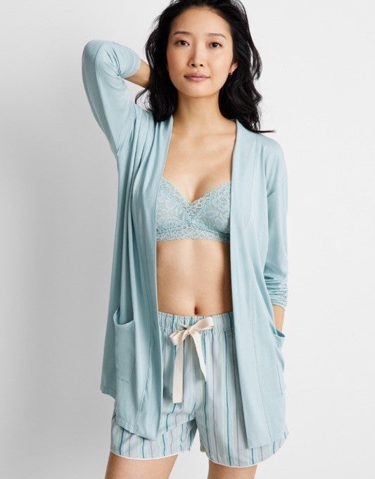 State of Day Women's Knit Open Front Cardigan, Gray Mist, LARGE