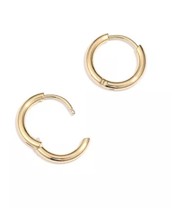 Unwritten Multi-Color Glass Mix and Match Hoop Earring Set - Gold