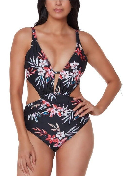 Women’s Floral Tummy Toner One Pice Swimsuit 