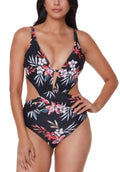 Women’s Floral Tummy Toner One Pice Swimsuit 