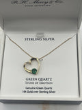 GREEN QUARTZ STONE OF EMOTION Genuine Green Quartz 18k Gold over Sterling Silver