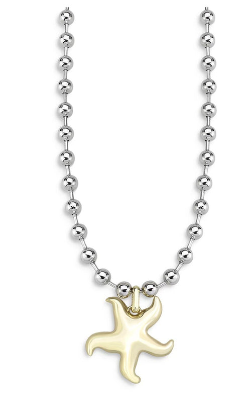 AQUA Eno Two-Tone Starfish Bead Pendant Necklace, 16-19"  