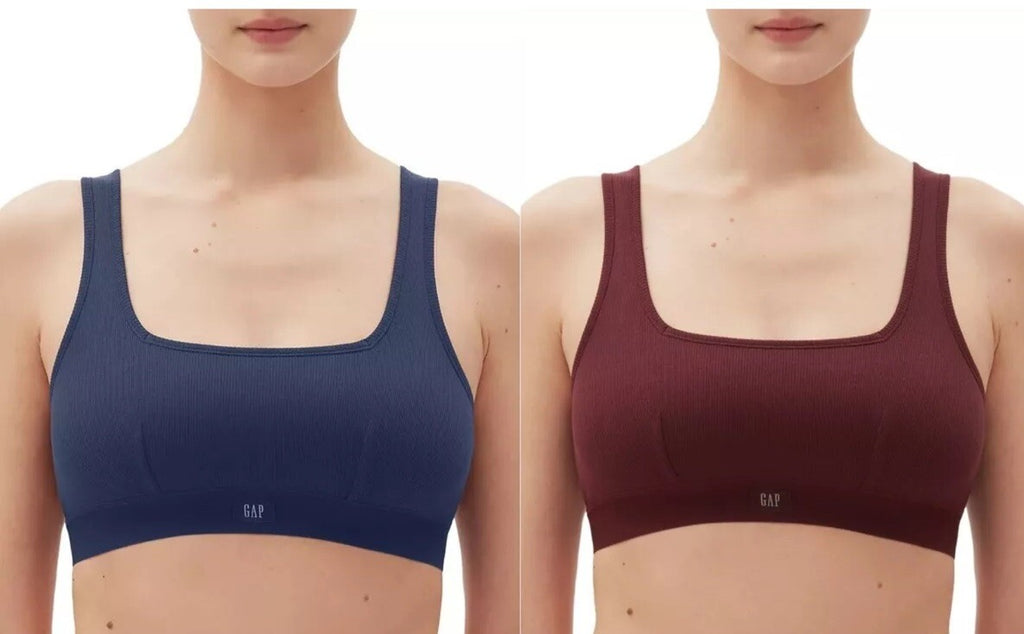 Gap GapBody Women's Ribbed Logo Comfort Racerback Bra True Navy Size  Medium 