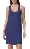 SplendidWomen's Sleeveless Racerback Tank Nightgown  Blue Size Large
