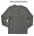 Member's Mark Thermal Henley Men's Gray Waffle Knit Long Sleeve Slim Shirt s S