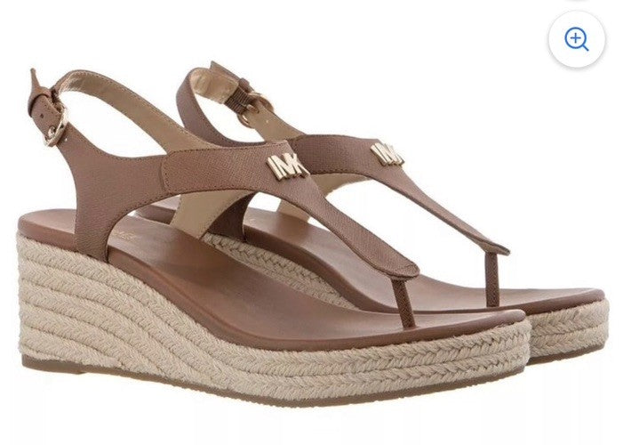 MICHAEL Michael Kors Laney Thong Espadrille Wedge Sandals Luggage 7.5