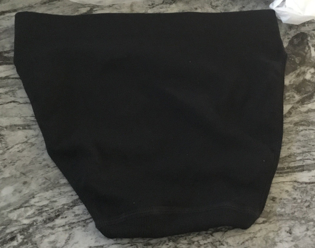 Jenni Women's Hi-Cut Seamless Bikini Underwear Deep Black M