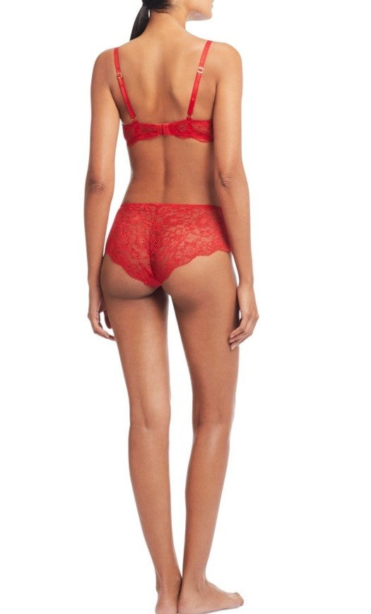 Lauren Ralph Lauren Women's Unlined Lace Full Coverage Bra Red 34B