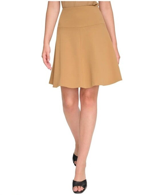 Calvin Klein Women's Brown Scuba-Crepe A-Line Skirt Petite Size 2P