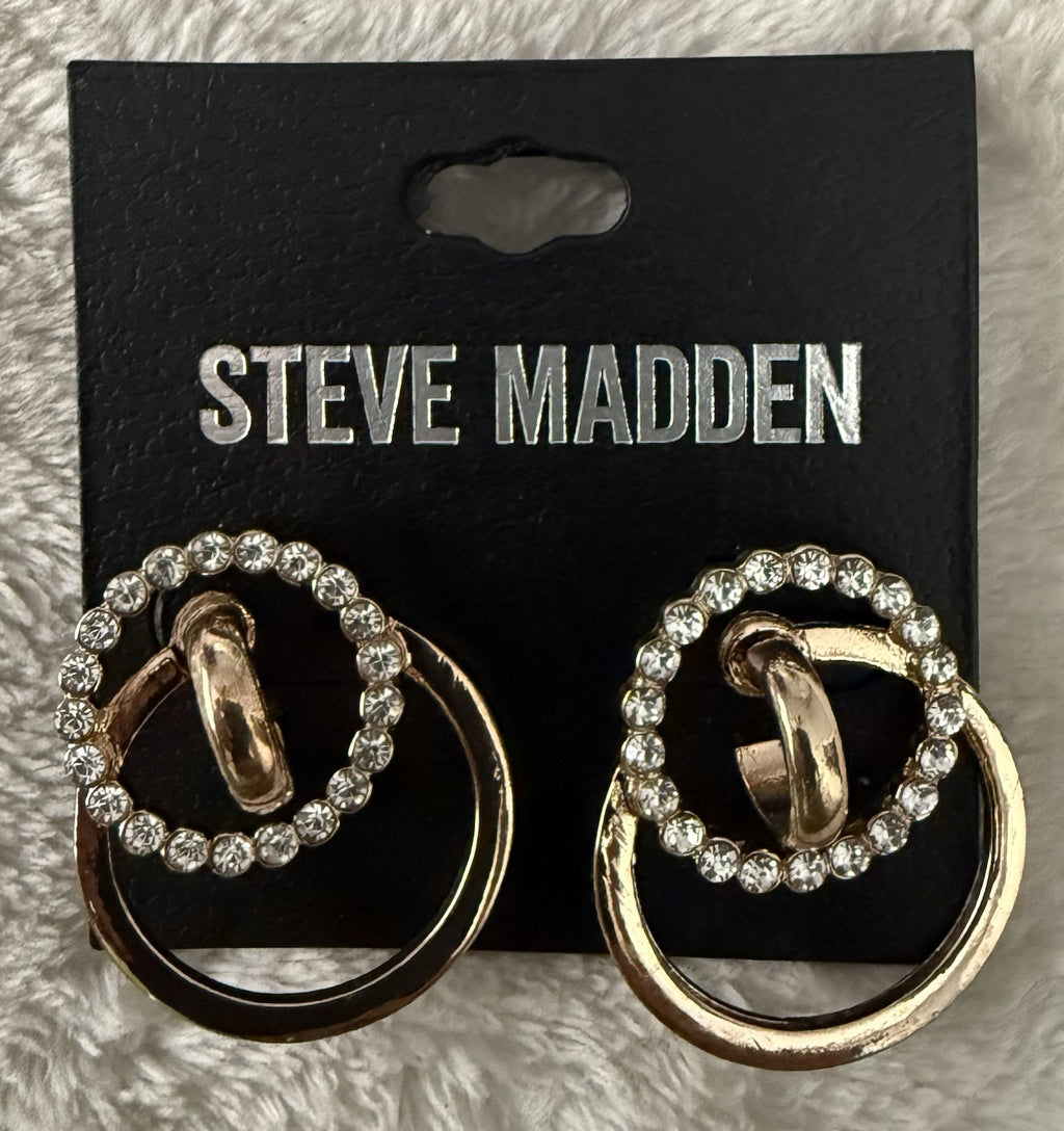 Steve Madden Interlock Crystal Pavé Interlocking Drop Earrings