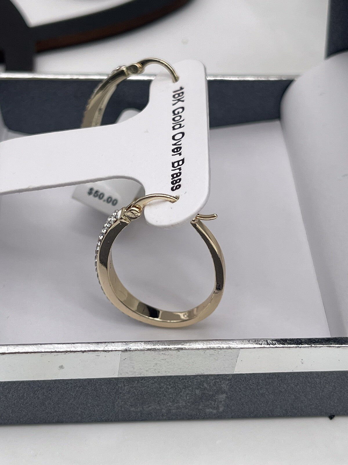 Macys 18k Gold Plated Hoops Over Brass