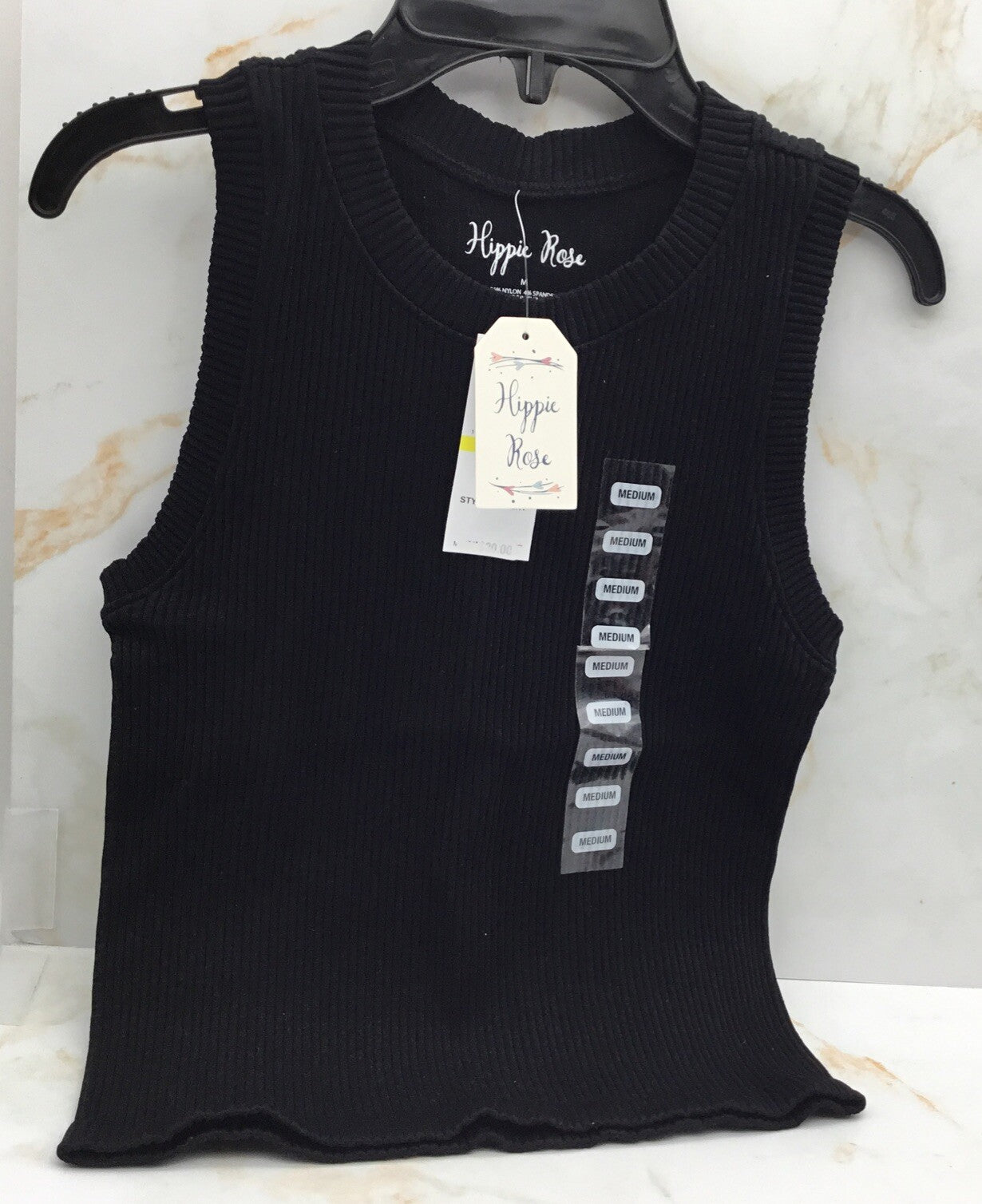 Hippie Rose Black Tank Top Medium Style Moment