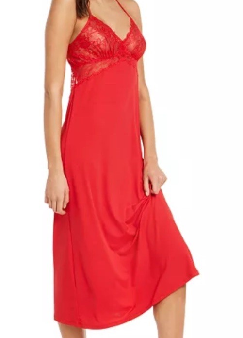 I.N.C. International Concepts Lace Long Nightgown Size XL Red