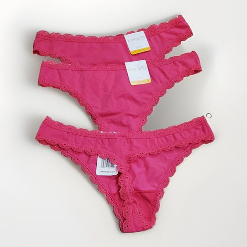 b.tempt'd by Wacoal Women's Inspired Eyelet Thong Underwear Raspberry Small 