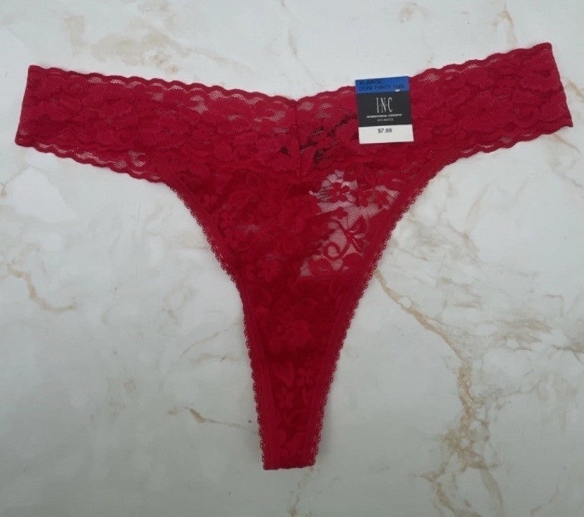 I.N.C. International Concepts Lace Thong Underwear Lingerie Ski Patrol XL