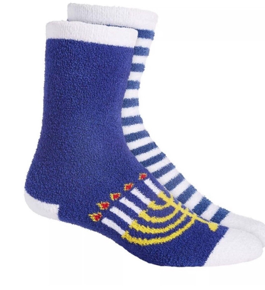 Charter Club Women's 2-Pack Fuzzy Butter Socks (Hanukkah, One Size)