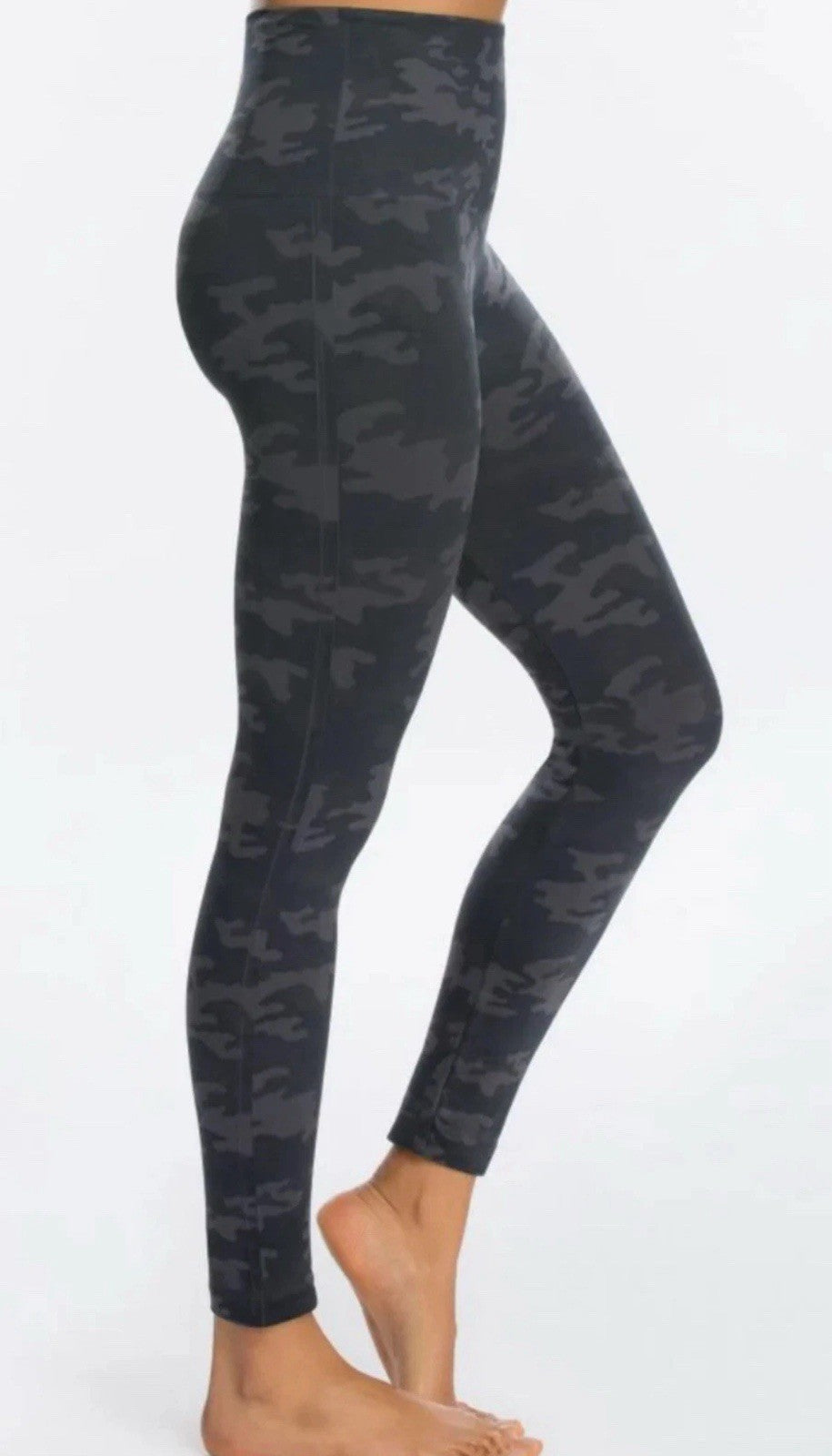 Spanx Look At Me Now Leggings Size XL Heather Camo Print Seamless Tummy Control