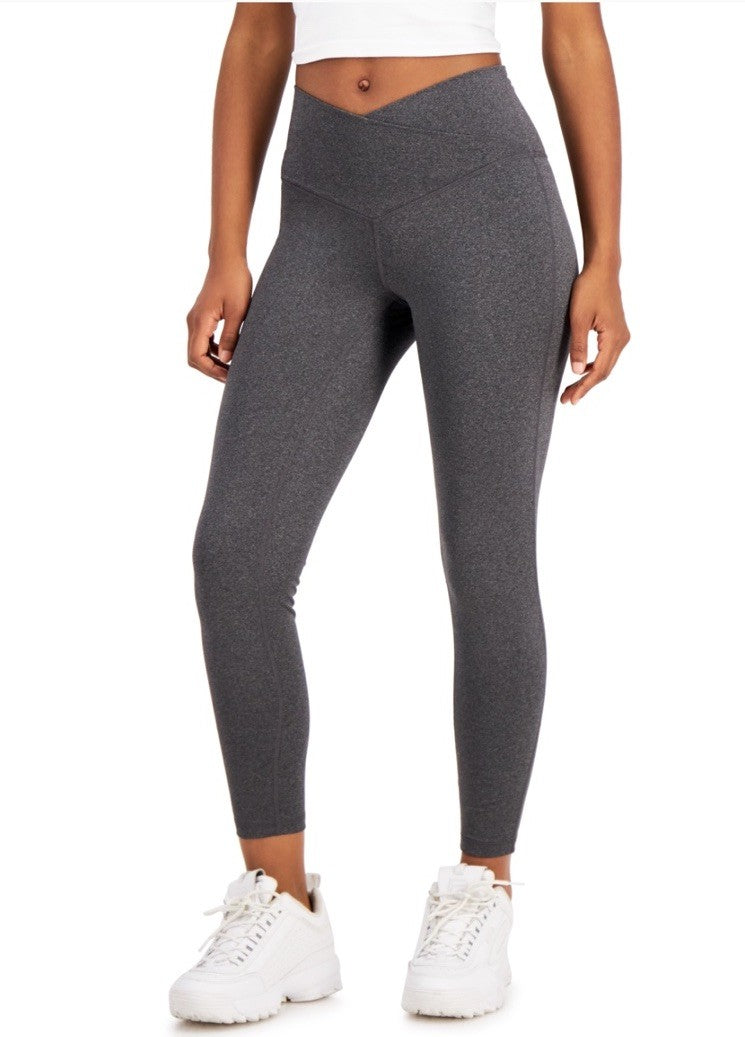Jenni On Repeat Crossover Full Length Legging High Rise Crossband, Size XL, Gray
