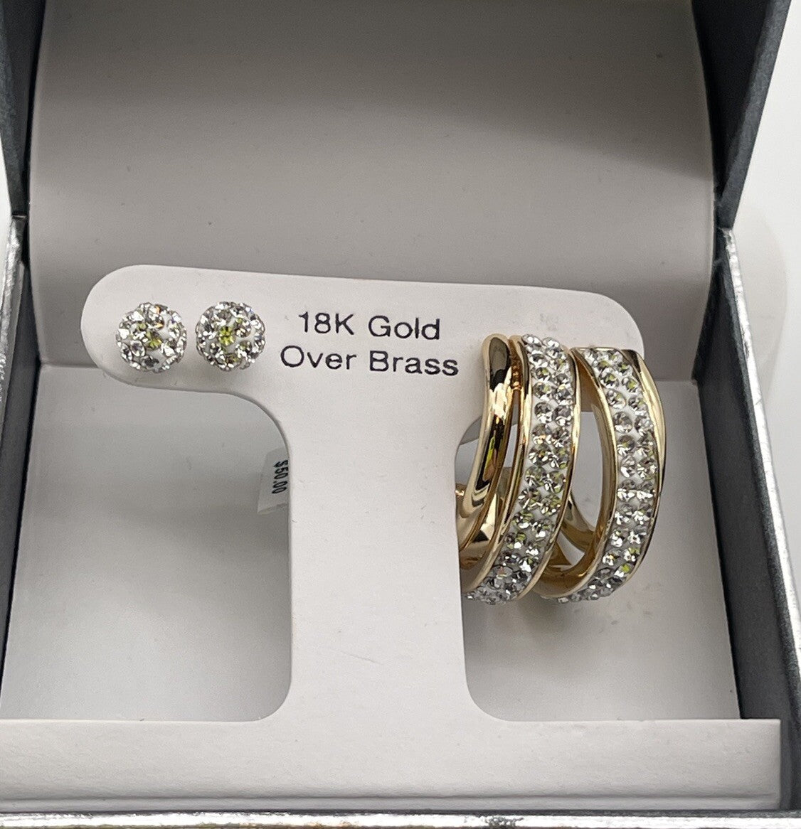 18k Gold Over Brass Earrings Set Women’s 