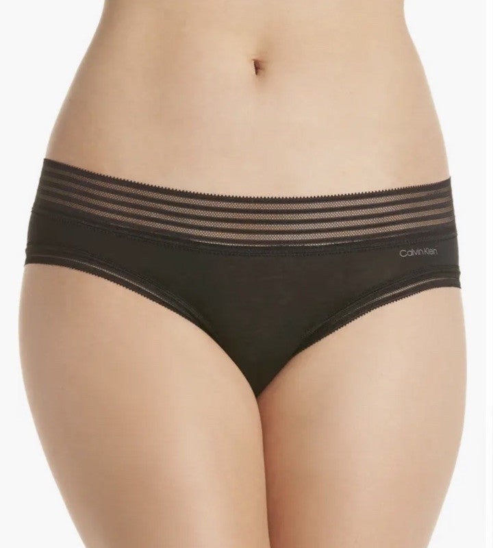 Calvin Klein Striped-Waist Thong Underwear Black L