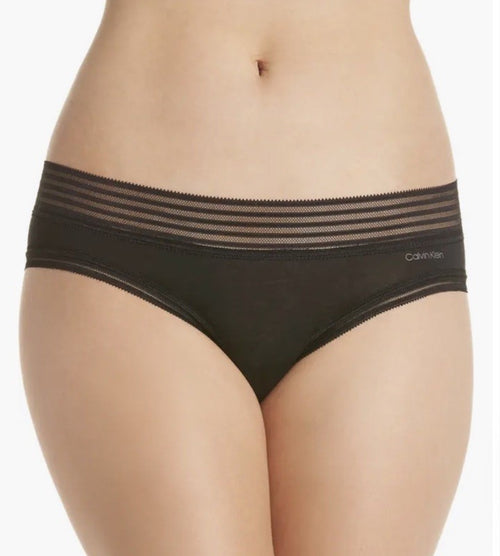 Calvin Klein Striped-Waist Thong Underwear Black L
