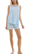 Roudelain Women's 2-Pc. Pointelle Tank Pajamas Set Nantucket Breez L