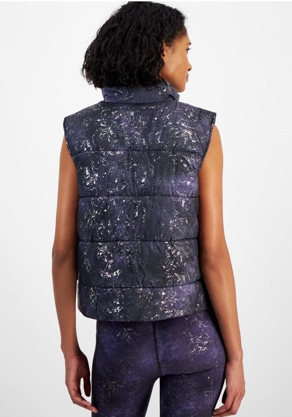 id ideology Women’s Midnight Foil Puffer Vest Created for Macys 