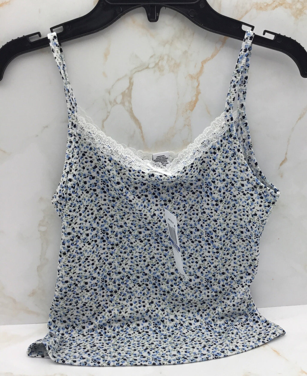 Just Polly Juniors' Lace Trim Ribbed Tank From Just Polly Medium