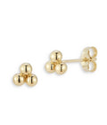  Moon & Meadow 14K Yellow Gold Tri-Bead Stud Earrings