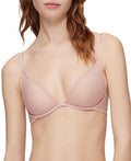 Calvin Klein Women's Sheer Marquisette Unlined Plunge Bra Beige 32B