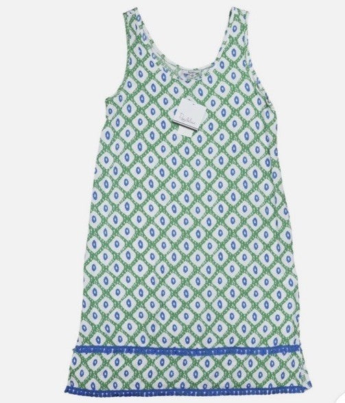 Roudelain Women's Printed Tassel-Trim Tank Nightgown Cardomon Geo M