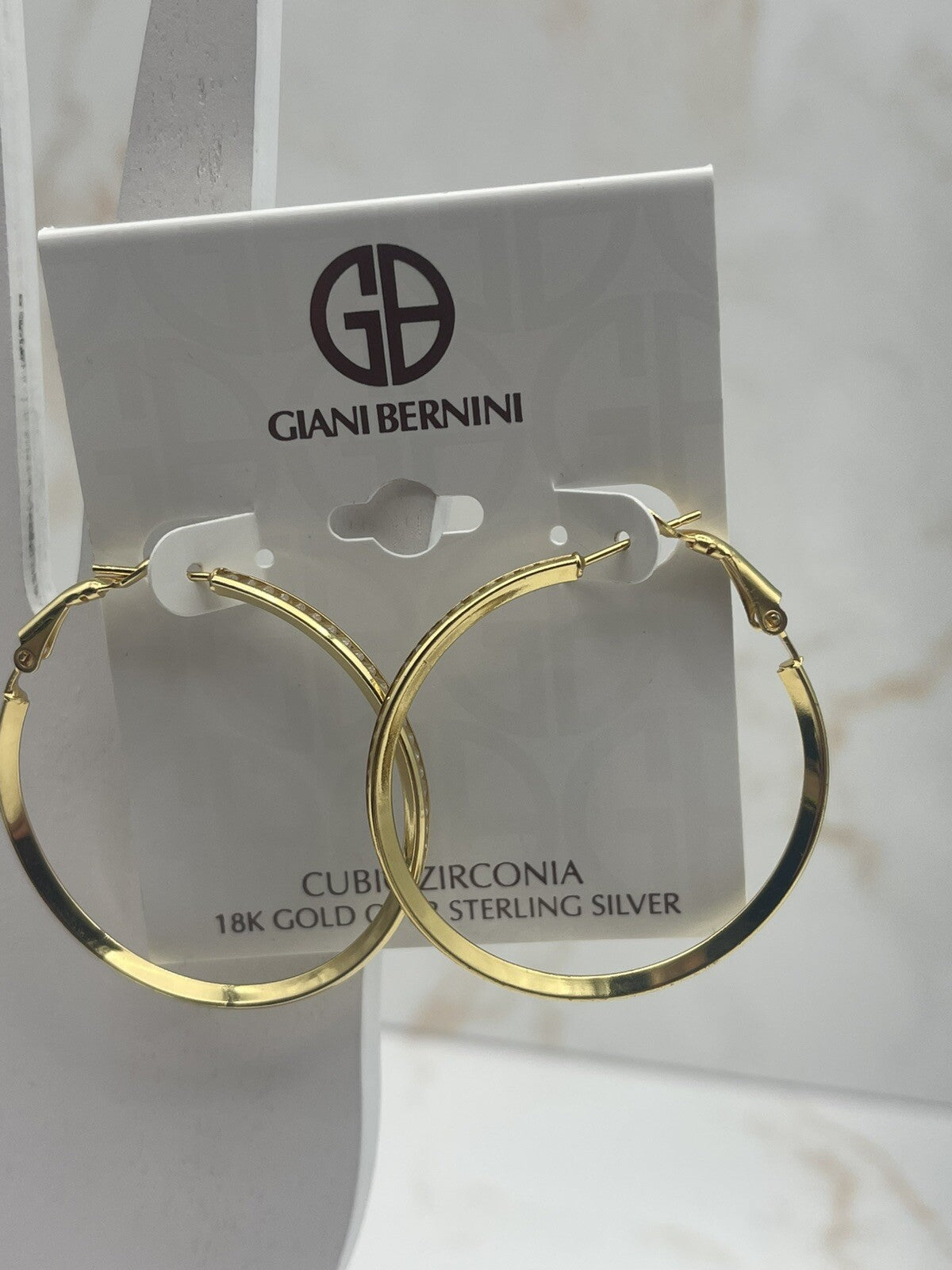 GIANI BERNINI Cubic Zirconia Medium Hoop Earrings, 1.5
