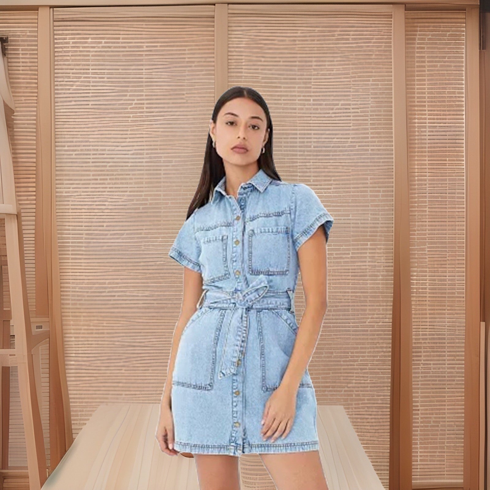 COTTON ON Women's Utility Mini Dress Size S Mid Wash