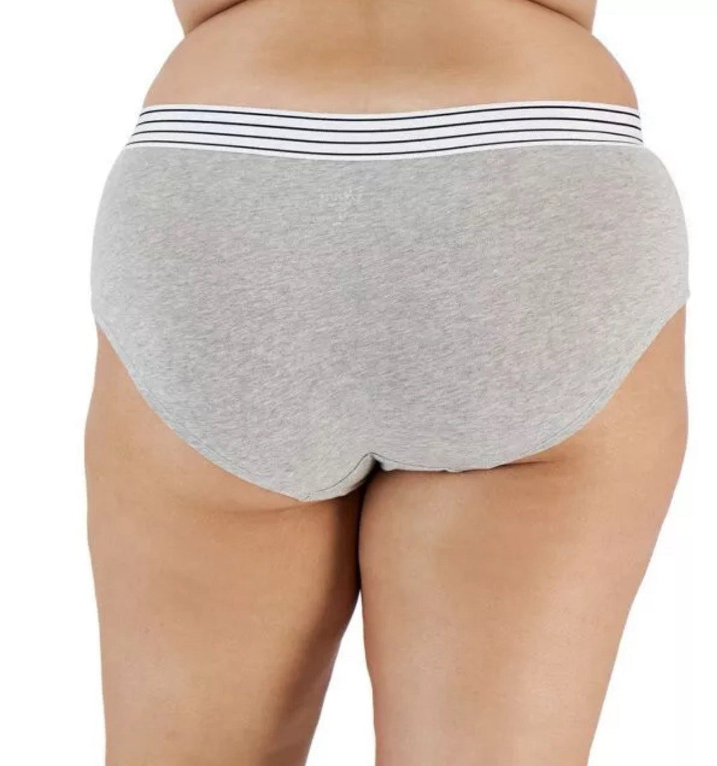 Jenni Women's Lace-Trim Cotton Hipster Underwear, Grey Heather S