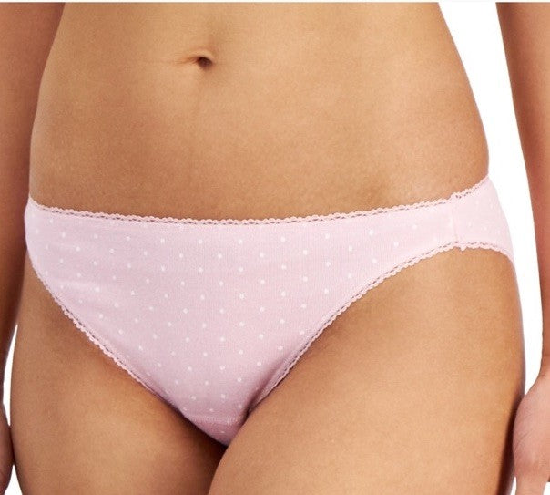 Charter Club Women's Everyday Cotton Bikini Underwear Pink Dots
