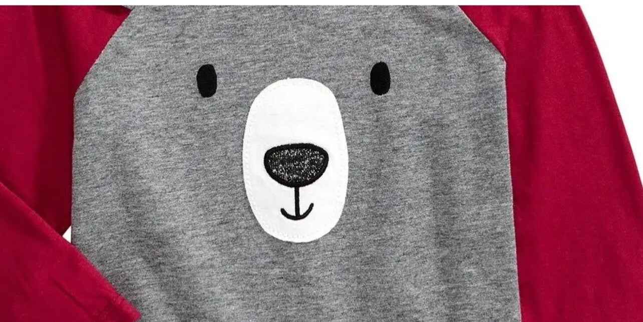 First Impressions Baby Boy's Teddy Bear Raglan T-Shirt Gray Size 3-6Months