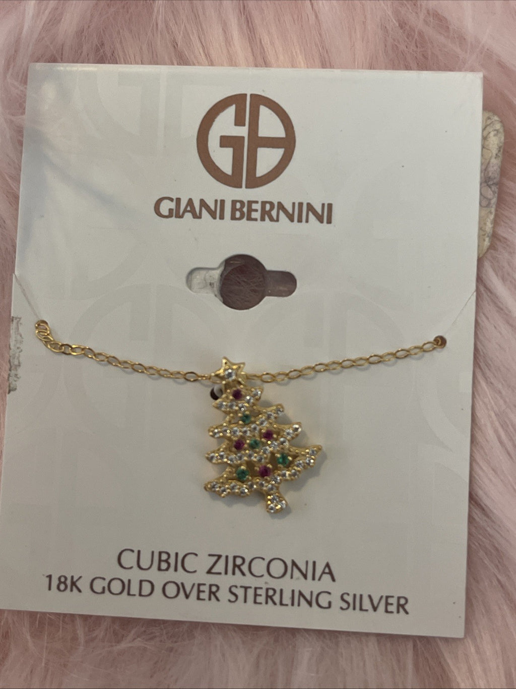 Giani Bernini Cubic Zirconia Christmas Tree Pendant Necklace, 16" + 2" extender