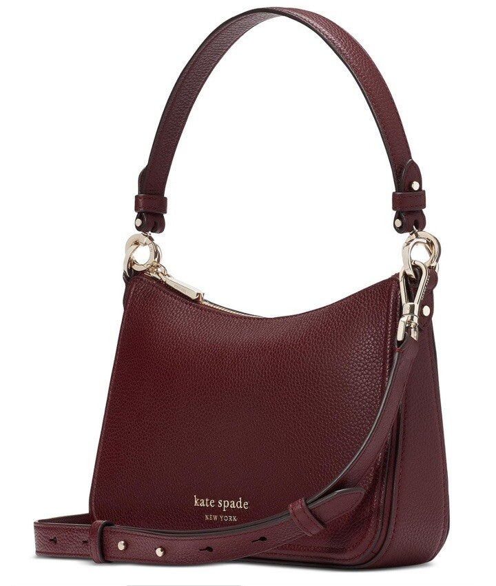 Kate Spade New York Hudson Pebbled Leather Crossbody Burgundy Bag