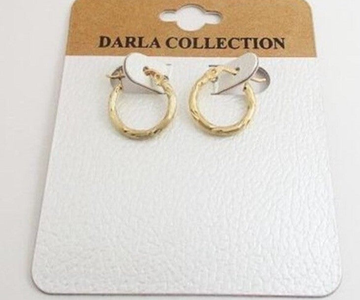 Darla Collection 18k Gold Over Sterling Silver Hoop Earrings 