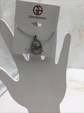 Giani Bernini Cubic Zirconia & Mother of Pearl Oval "Mom" Halo