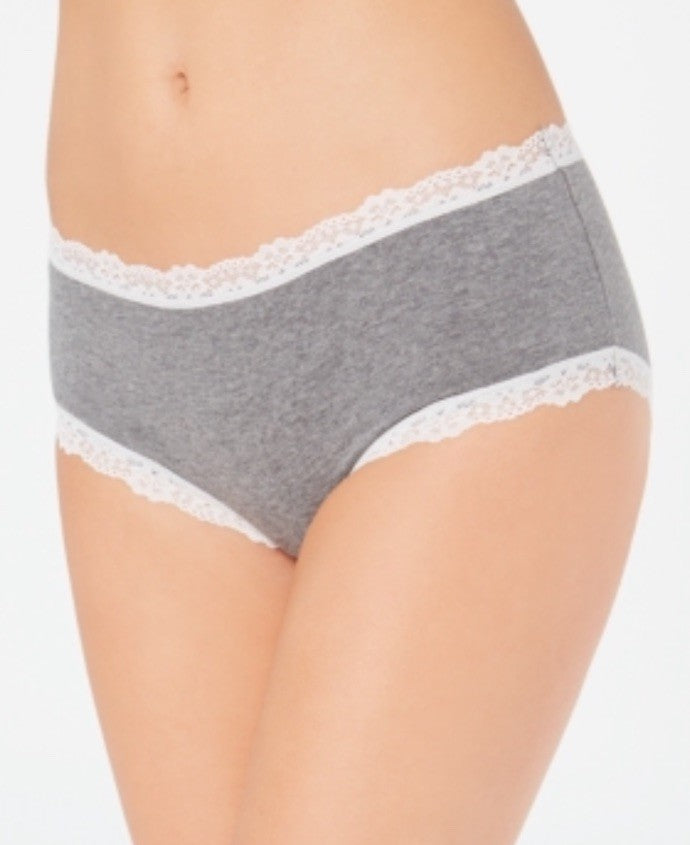 Jenni Women’s Lace Trim Hipster Underwear Pewter Hthr XXXL