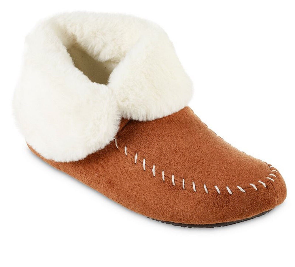 Women's Isotoner Microsuede Noela Boot Slippers, Size: Medium, Brown