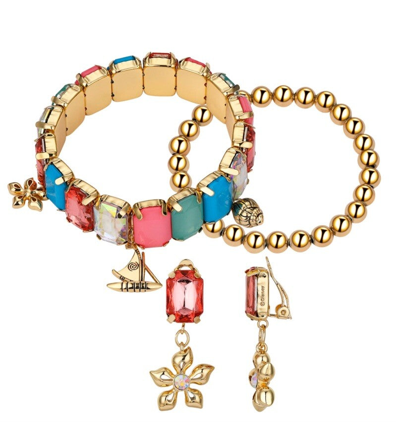 Kid's Princess Moana Multi Bracelet and Earring Set