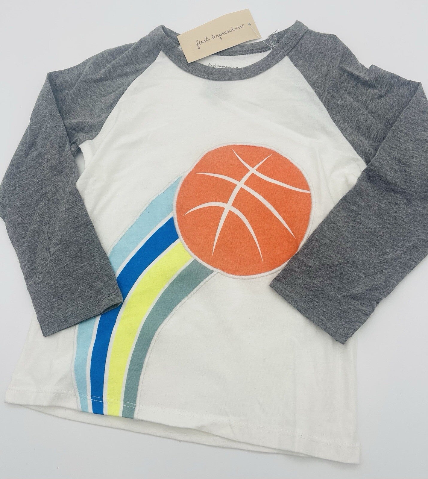 First Impressions Basketball Print Raglan Sleeve T-Shirt Size 3T