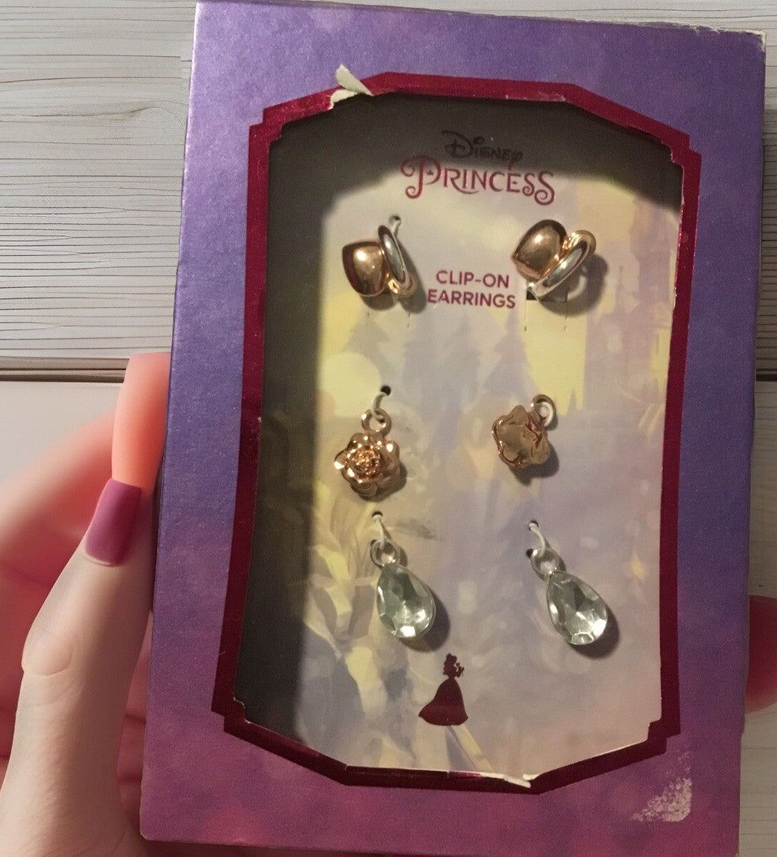 Disney Kid's Princess Beauty and The Beast Multi Earring Set