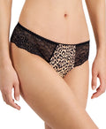 I.n.c. International Concepts Women's Satin Micro Cheetah Thong Underwear Large