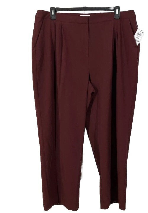 Bar III Pleated Front Dress Pants Plus Size 22 WCarrubo Red 