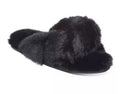 Jenni Faux Fur Solid Crossband Slippers L 9-10 NWT Soft Black