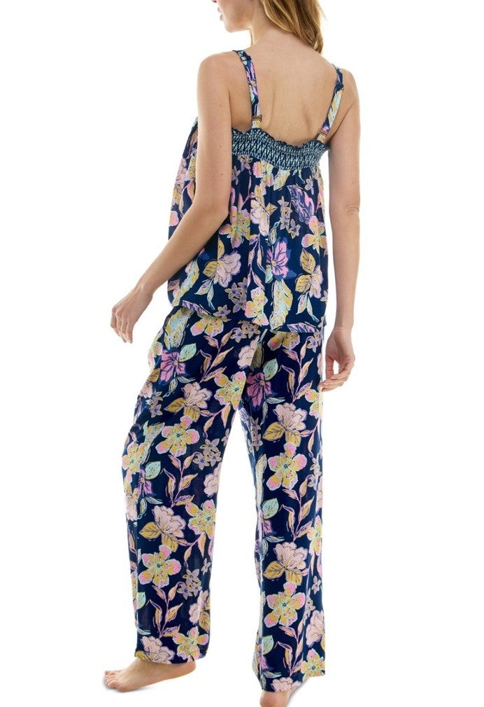 Roudelain Women's 2-Pc Smocked Swing Cami & Pants Pajamas Set - Rain Forest, XL