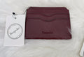 Bespoke New York Pebble Leather Wine Slim Card Case Wallet NWT